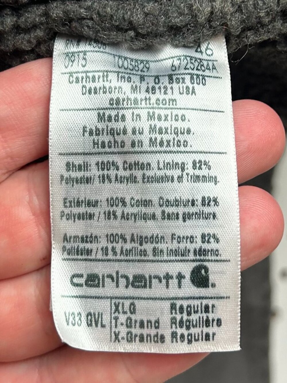 Carhartt Mens XL Sherpa Lined Vest Zip Work Wear Logo Gray Gravel Mock Neck V33 - Picture 5 of 8